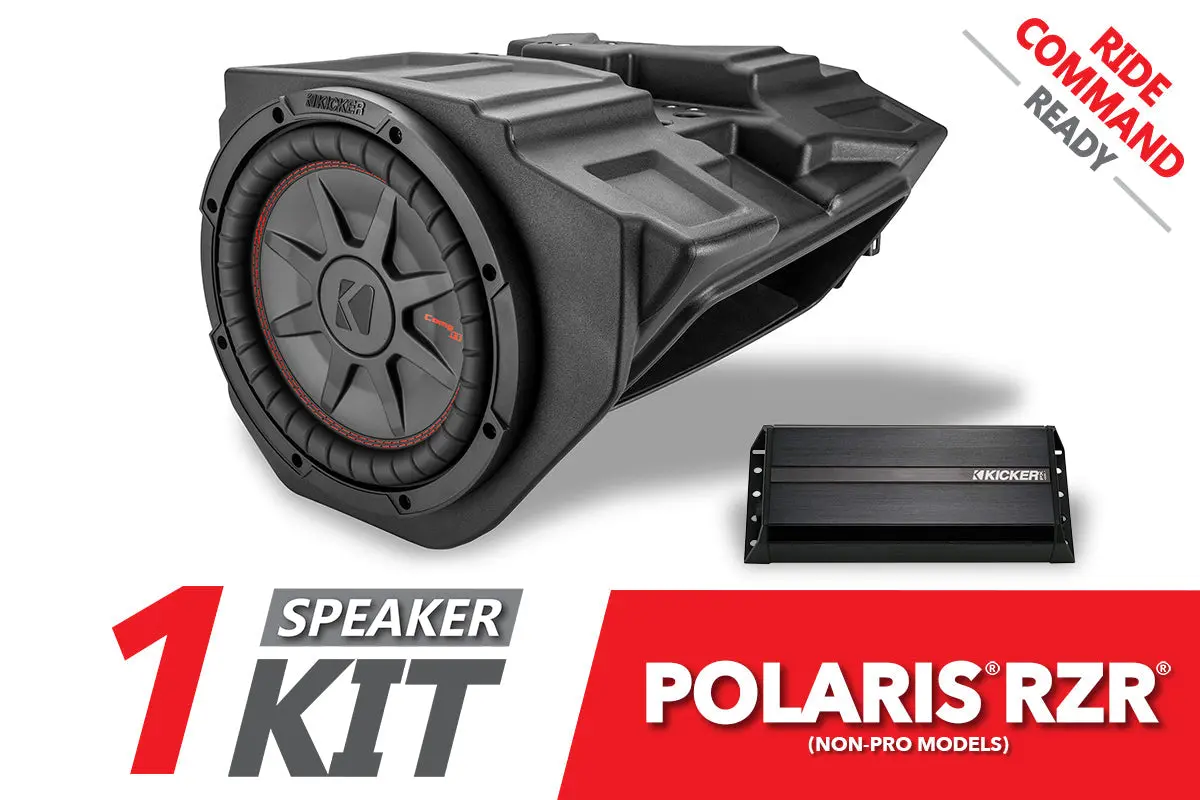 2014-2023 Polaris Rzr Kicker 10In Subwoofer Plug-&-Play Kit For Ride Command 1