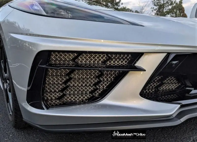 Racemesh: Chevy C8 Corvette Stingray ( 2020 - Up ) Front Lower Valance Set 4 Full Replacements 2