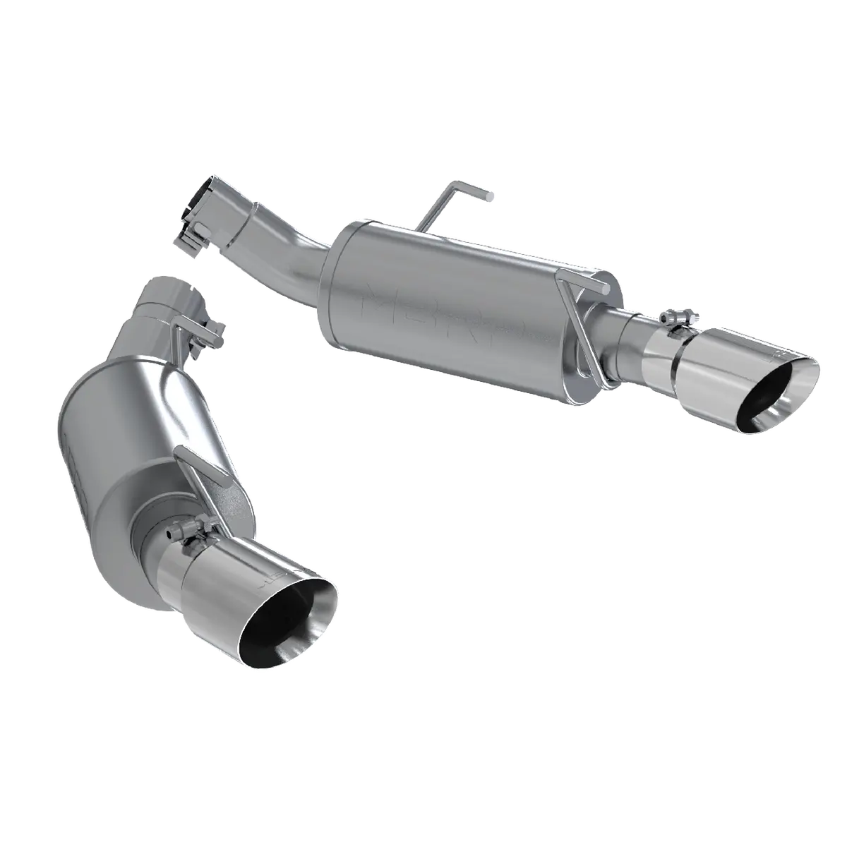 Mbrp: 2005-10 Ford Mustang Gt 4.6L, 2007-10 Ford Mustang Gt500 -- 2.5" Dual Mufflers Axle Back, Split Rear, T304 1