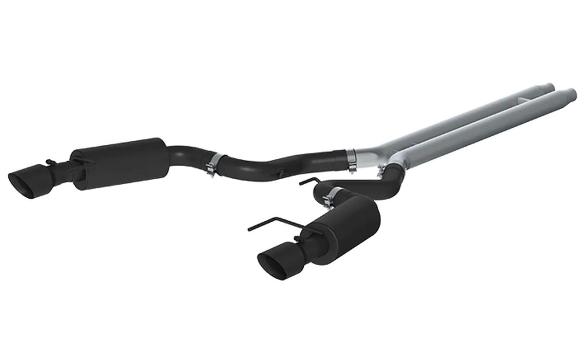 Mbrp: 2015-17 Ford Mustang Gt 5.0 (Convertible) -- 3" Cat Back, Dual Split Rear, Street Version, 4.5" Tips, Black Coated 1