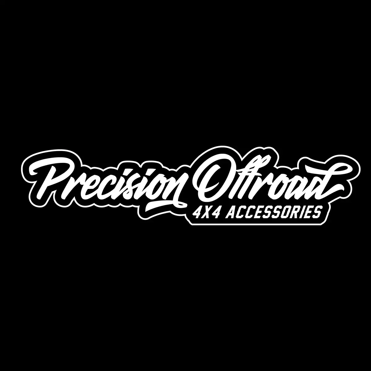 Precision Offroad - White Outline - Sticker 1