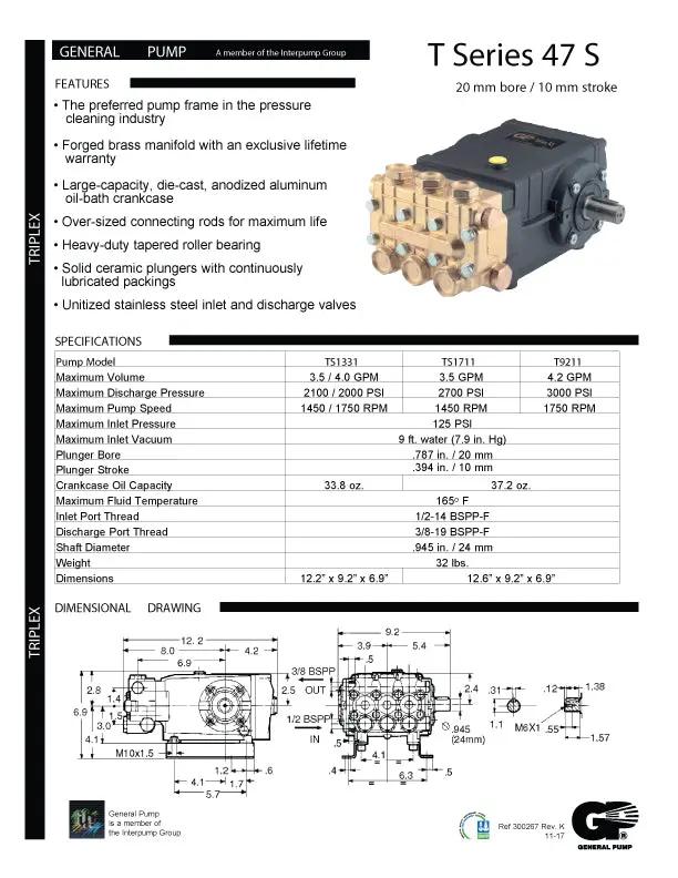 Ts1711 Solid Shaft Pump By General Pump (2008) 2
