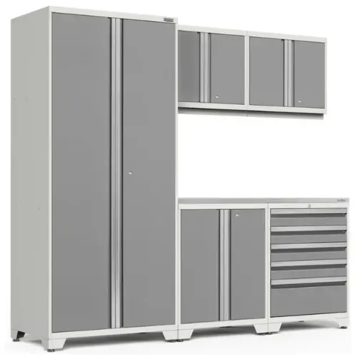Newage Pro Series 6 Piece Cabinet Set With Tool Drawer, Base, Wall Cabinet And Locker 3