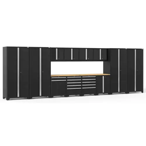 Newage Pro Series 14 Piece Cabinet Set With Lockers, Base, Wall, Tool Drawer, Multi-Function Cabinets And 56 In. Worktop 3