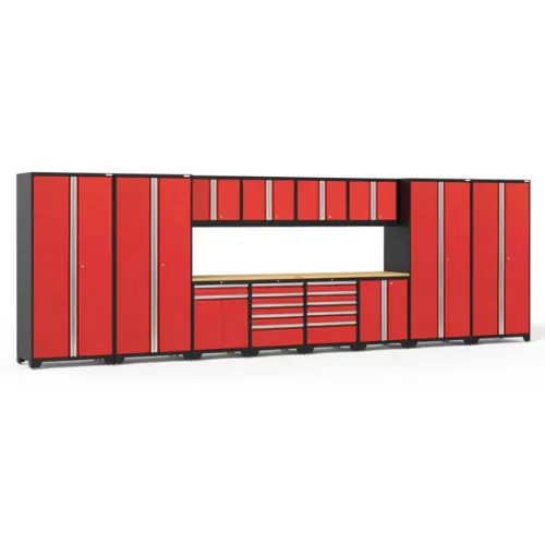 Newage Pro Series 14 Piece Cabinet Set With Lockers, Base, Wall, Tool Drawer, Multi-Function Cabinets And 56 In. Worktop 4