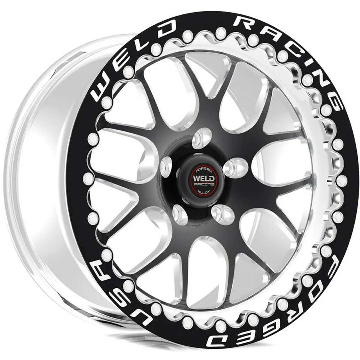 Weld: 15X11.33 Rt-S S77 Mickey Thompson Black Beadlock Drag Wheel 1