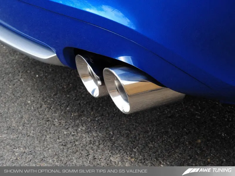 Awe: 2008-2011 Audi A5 Touring Edition Exhaust System W/Quad 90Mm Slash Silver Tips 2