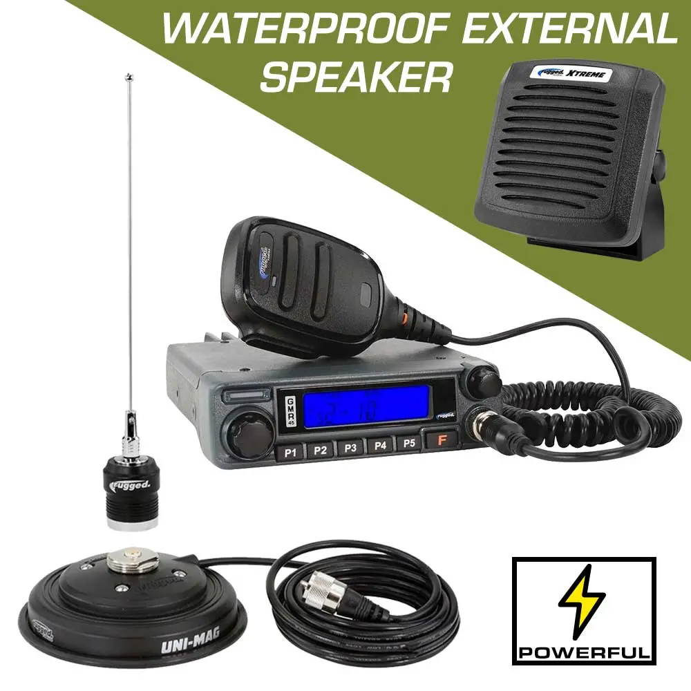 Adventure Radio Kit - Gmr45 Powerful Gmrs Mobile Radio Kit And External Speaker 1