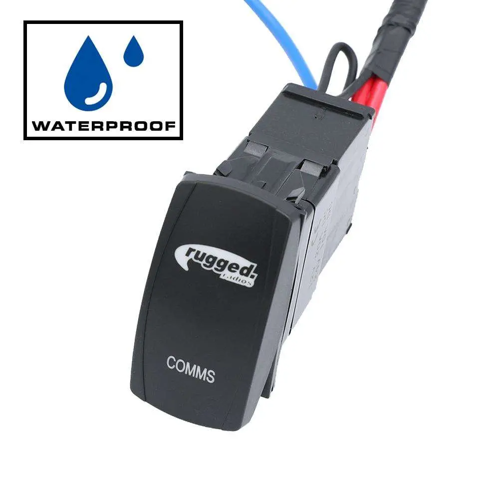 All In One Power Switch For Waterproof Radio & Intercom - "Comms" Rocker Switch 1