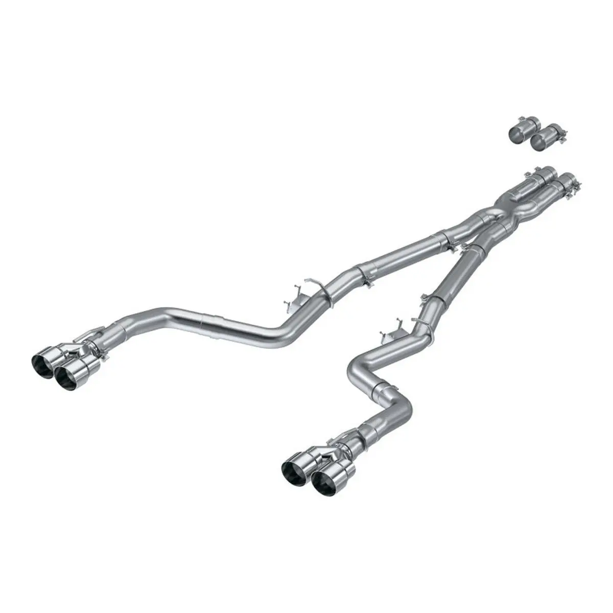 Mbrp: 2015-21 Dodge Challenger  6.2L, 6.4L Hemi -- 3" Dual Cat Back Quad Tips (Race ) Aluminized Steel 1