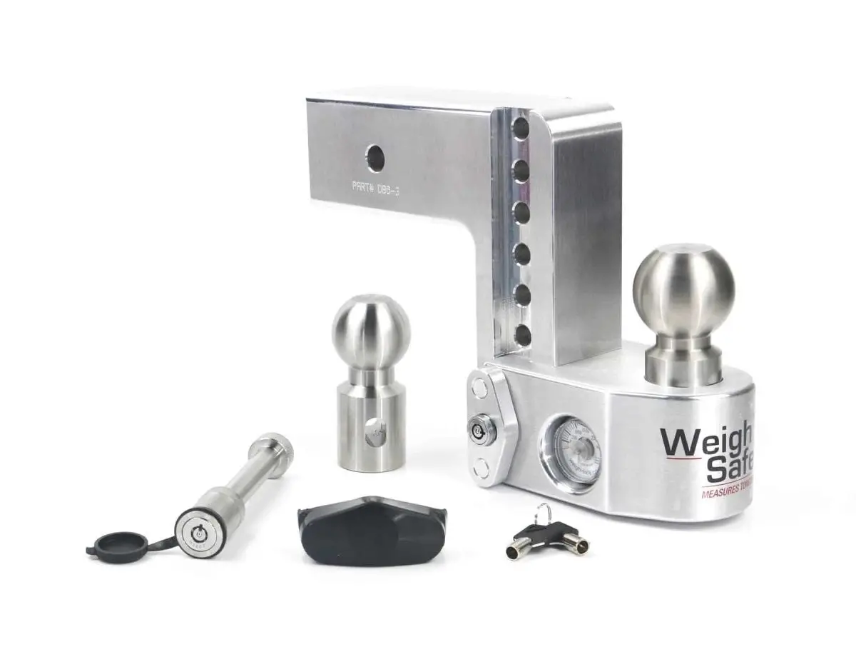 Aluminum Drop Hitch With Tongue Weight Scale | Weigh Safe 6