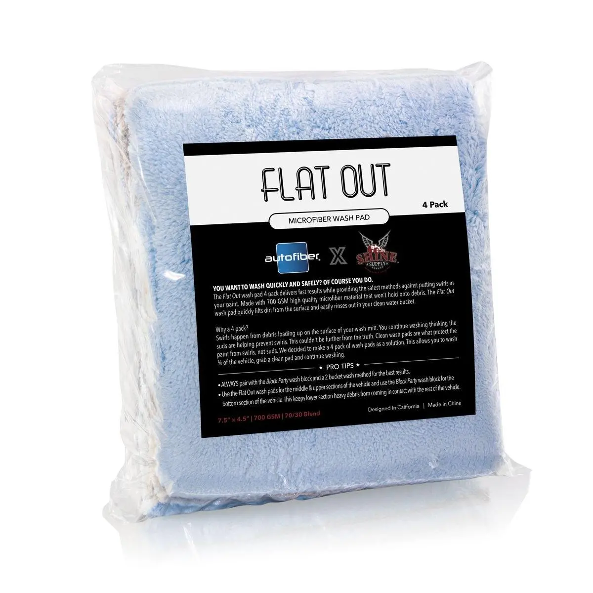 Autofiber | Flat Out Microfiber Car Wash Pad (4-Pack) 1