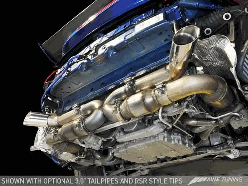Awe: Porsche 997.2Tt Performance Exhaust System W/Diamond Black Quad Tips 2
