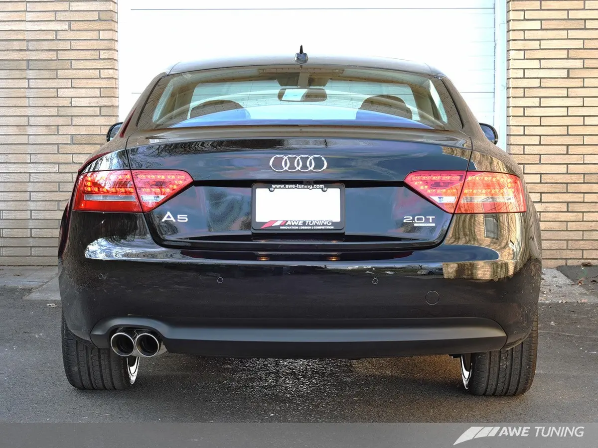 Awe: 2010-2021 Audi A5 - Touring Edition Exhaust System W/Single Outlet Polished Silver Tips 2