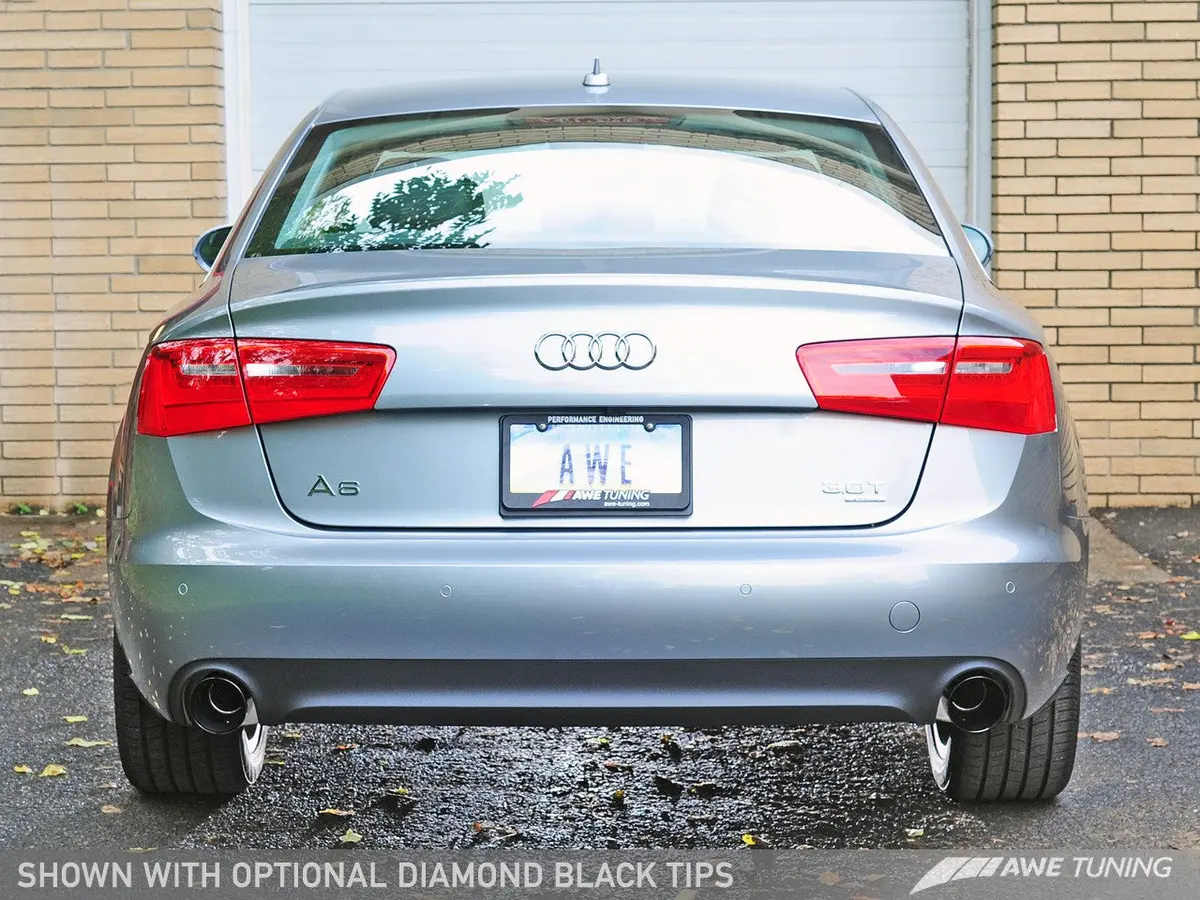 Awe: 2012-2015 Audi C7 A6 3.0T - Touring Edition Exhaust Dual Outlet Diamond Black Tips 1