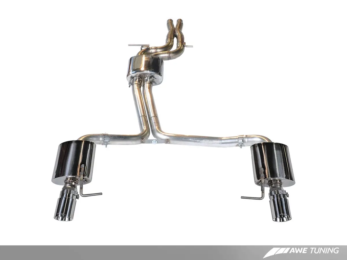 Awe: 2012-2015 Audi A7 C7 3.0T - Touring Edition Exhaust System W/Dual Outlet Chrome Silver Tips 1