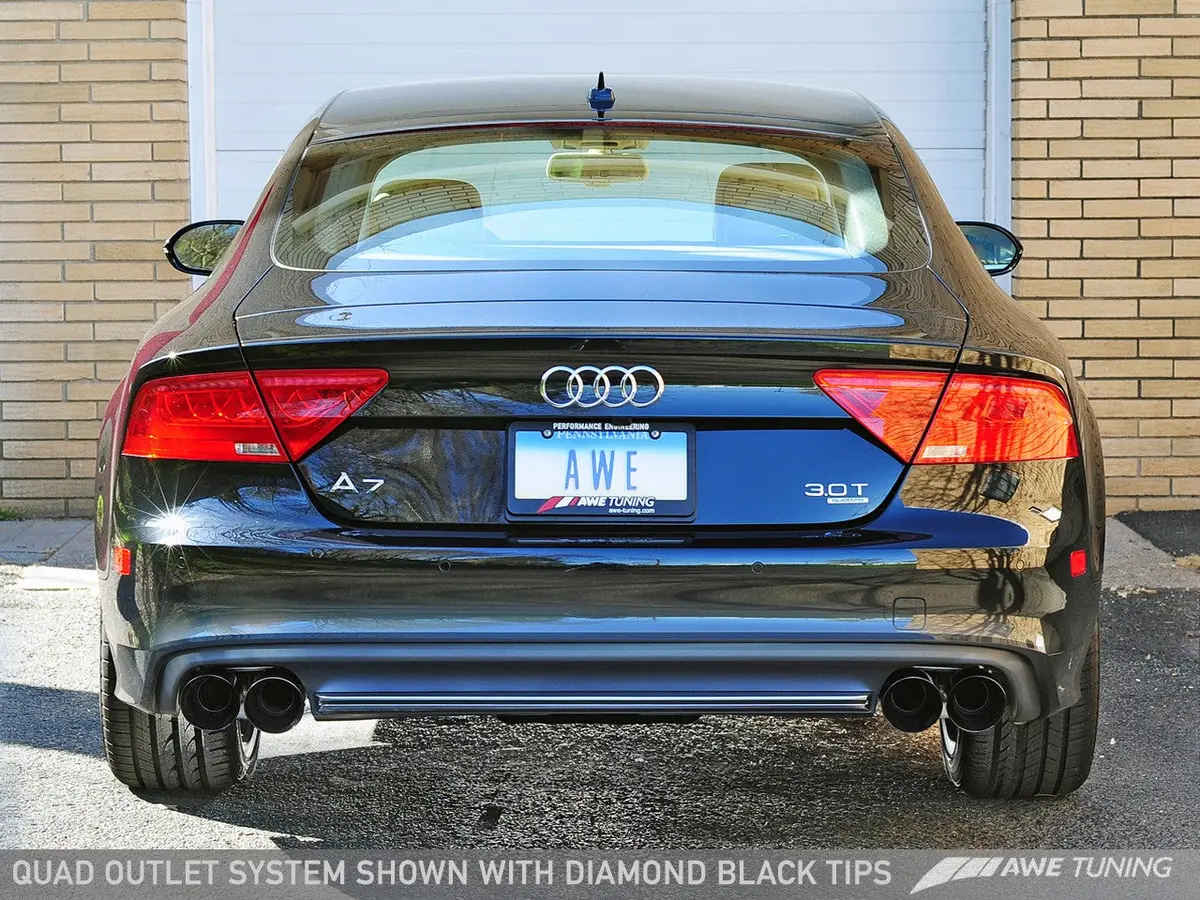 Awe: 2012-2015 Audi A7 C7 3.0T - Touring Edition Exhaust System W/ Quad Outlet Chrome Silver Tips 1