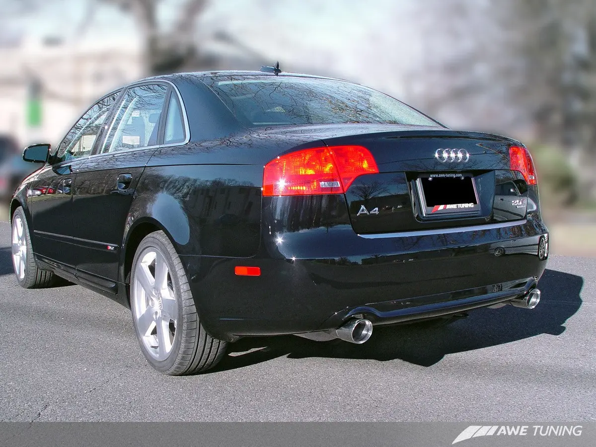 Awe: 2006-08 Audi B7 A4 3.2L - Track Edition Dual Tip Exhaust System (Polished Silver Tips) 1