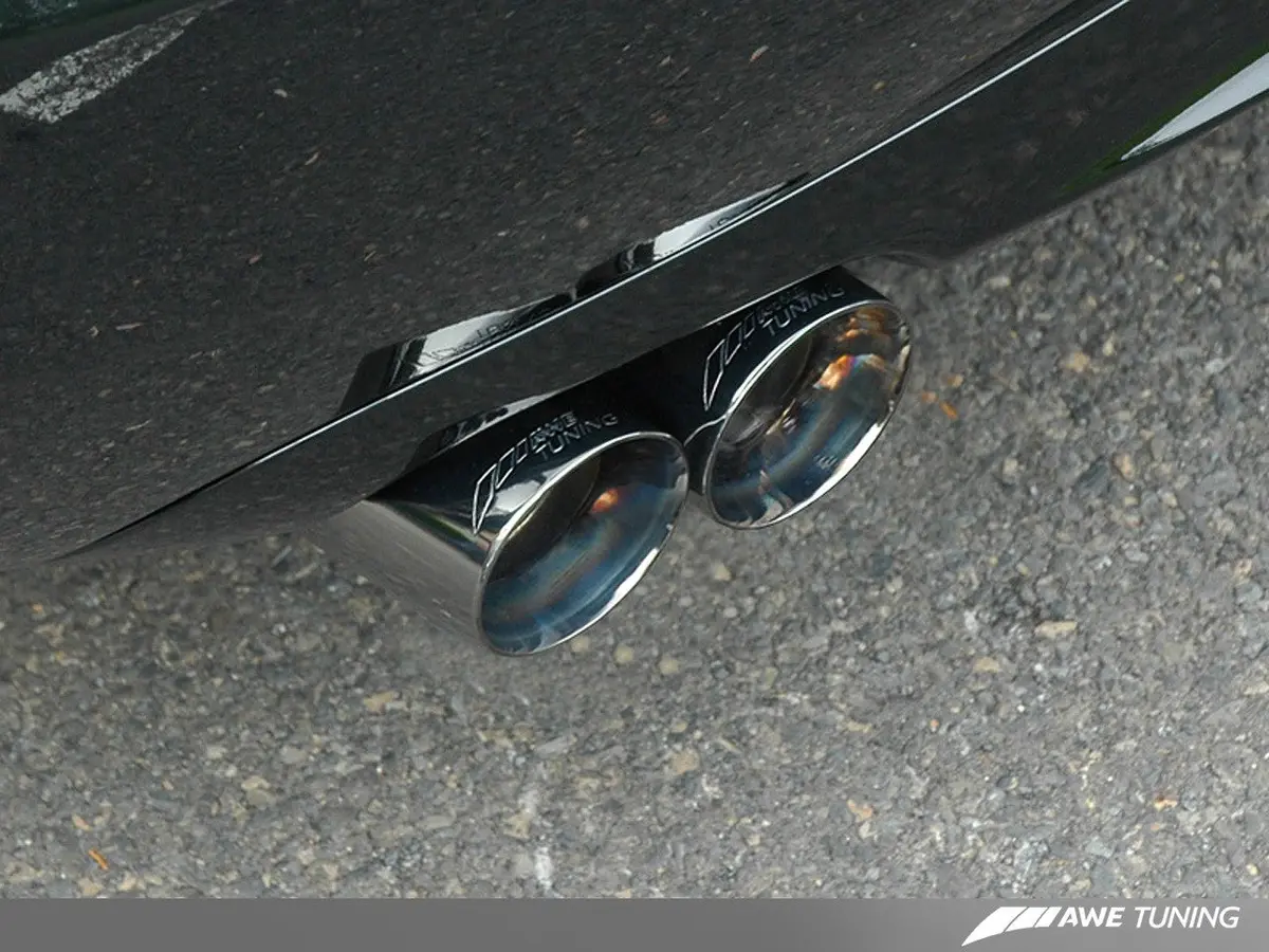 Awe: 2006-2008 Audi B7 A4 3.2L - Touring Edition Quad Tip Exhaust System W/ Polished Silver Tips 2