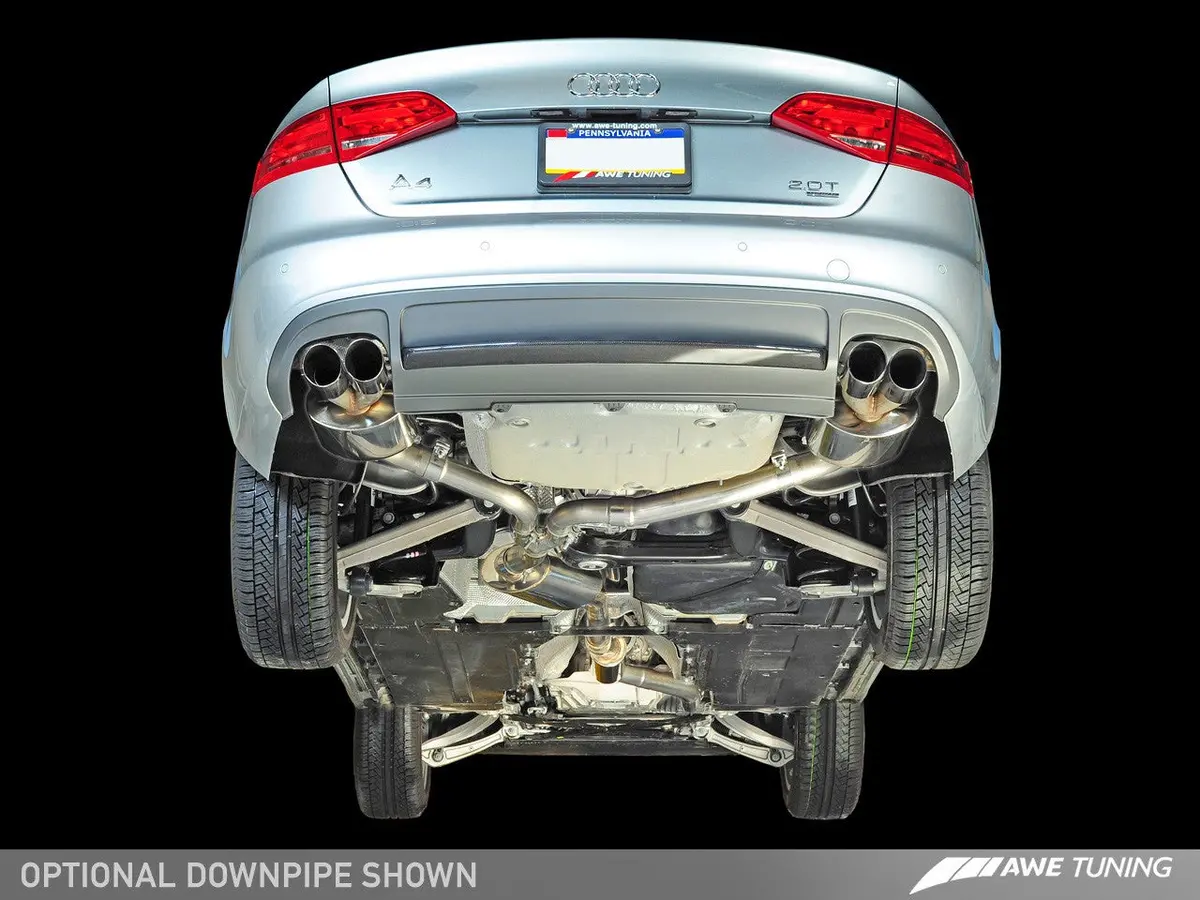 Awe: 2009-12 Audi A4 2.0T B8 - Touring Edition Quad Outlet Exhaust (Polished Silver Tips) 2