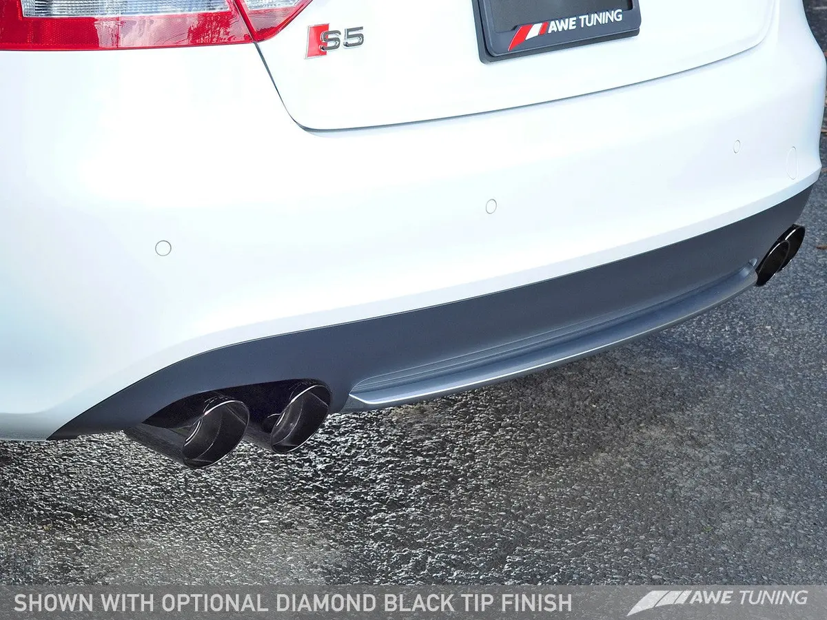 Awe: 2010-16 Audi S5 Sportback - Touring Edition Exhaust Non-Resonated Downpipes (Diamond Black Tips) 2