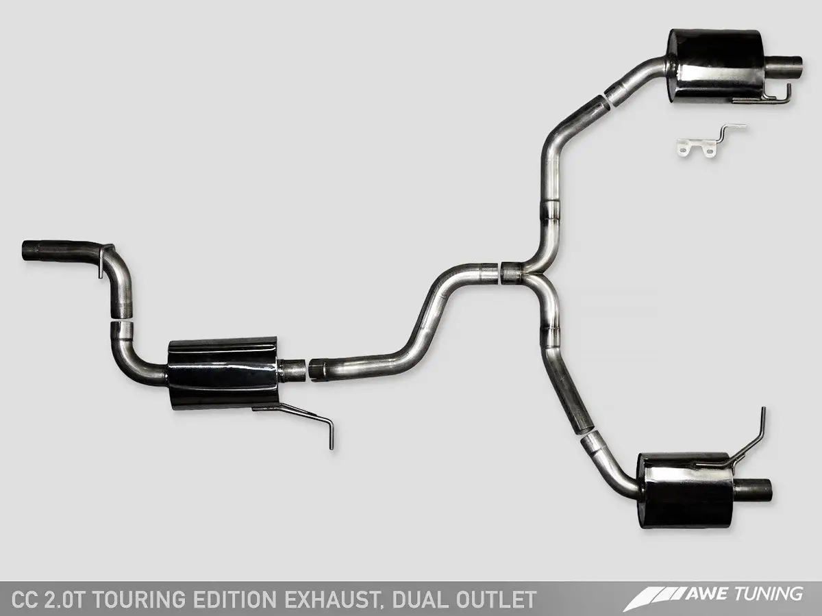 Awe: 2009-17 Volkswagen Cc - Touring Edition Exhaust (Dual Outlet / Chrome Silver Tips) 1
