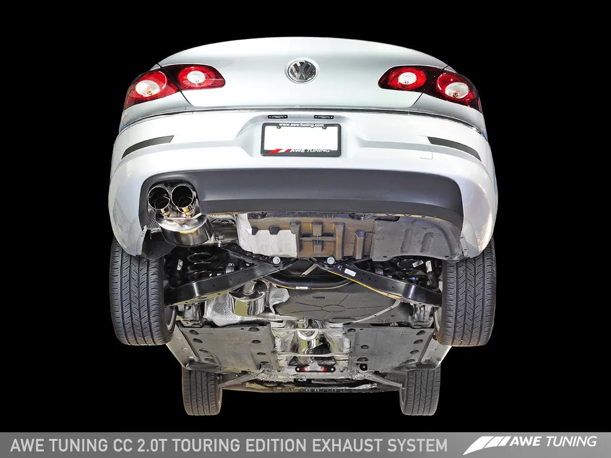 Awe: 2009-17 Volkswagen Cc - Touring Edition Performance Exhaust (Chrome Silver Tips) 1