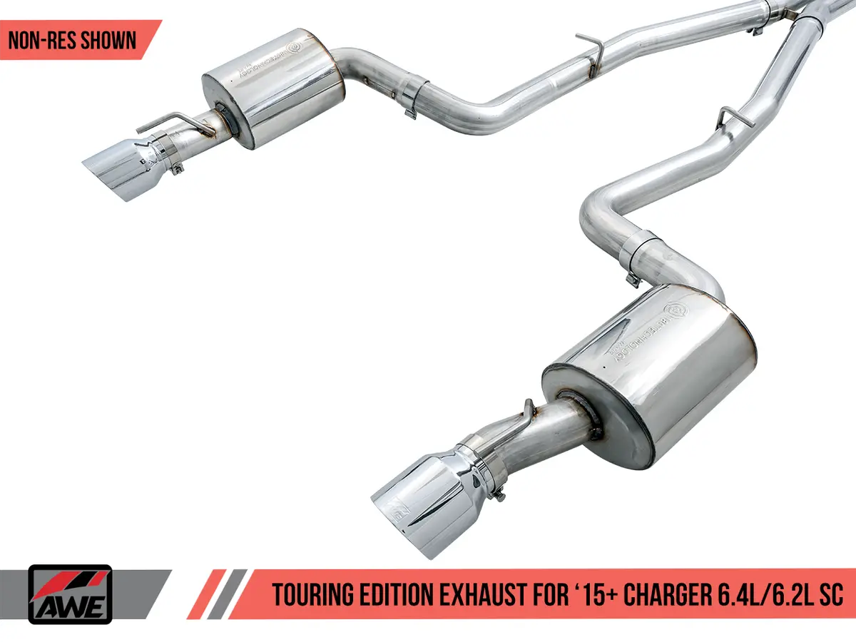 Awe: 2015-21 Dodge Charger 6.4 - Touring Edition Exhaust Non-Resonated (Chrome Silver Tips) 2
