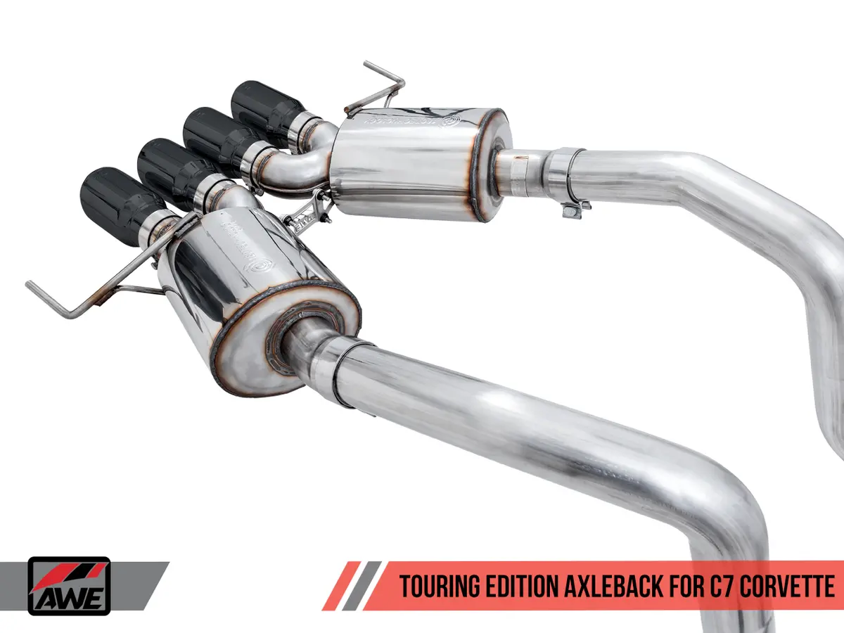 Awe: 2014-20 Chevrolet C7 Corvette Stingray|Z51|Grand Sport - Touring Edition Axleback Exhaust (Diamond Black Tips) 1