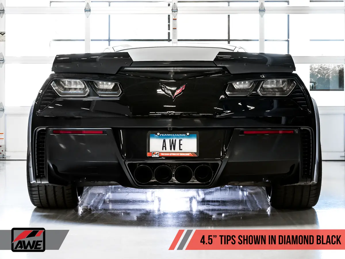 Awe: 2014-2020 Chevrolet C7 Corvette Stingray|Z51|Grand Sport - Track Edition Axleback Exhaust (Diamond Black Tips) 2