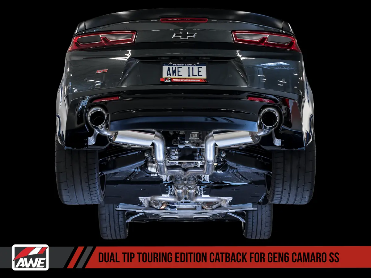Awe: 2016-18 Chevrolet Camaro Ss 6.2L - Touring Edition Catback Exhaust / Non-Resonated (Chrome Silver Tips Dual Outlet) 1