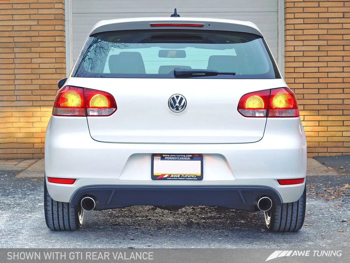 Awe: 2010-2014 Volkswagen Golf Tdi - Gti Style Performance Exhaust (Polished Silver Slash Cut Tips) 1
