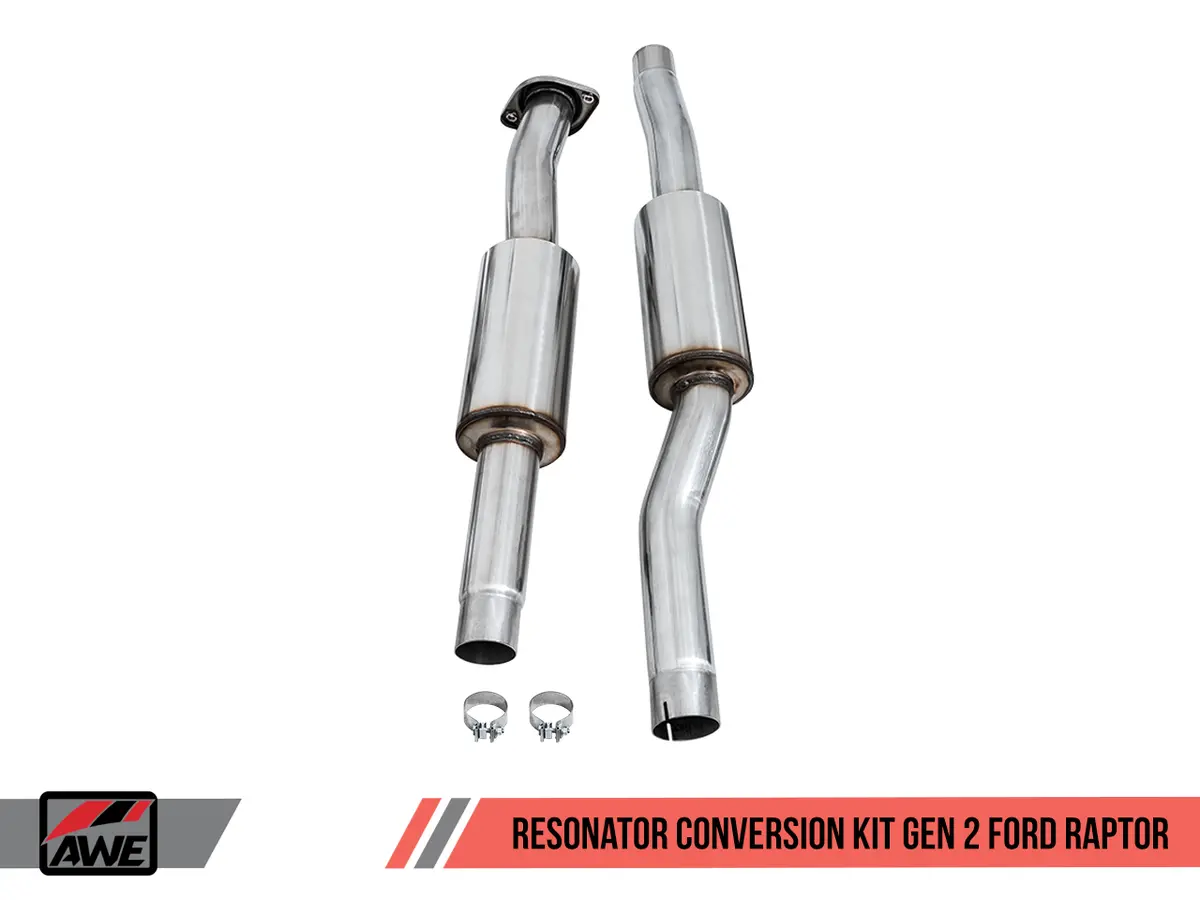 Awe: 2017-2020 Ford Raptor - Resonated Front Pipes Conversion Kit 1