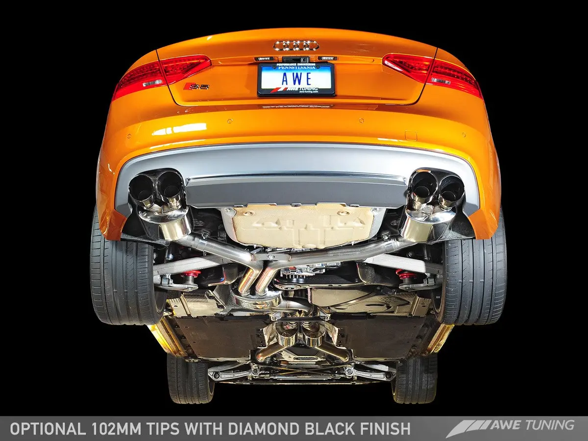 Awe: 2013-20 Audi S5 3.0T - Touring Edition Exhaust (Diamond Black Tips) 1