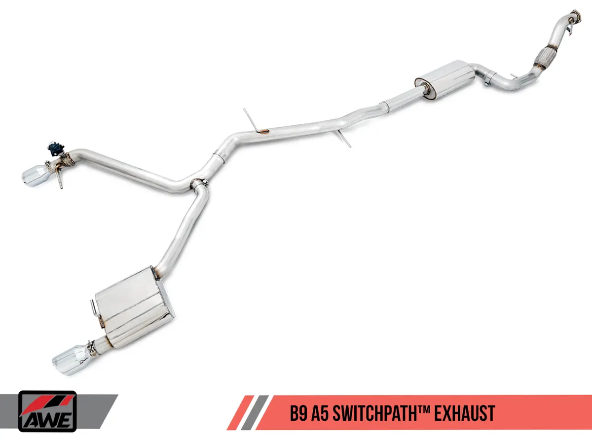 Awe: 2018-21 Audi A5 2.0L - Switchpath Exhaust Dual Outlet (Diamond Black Tips Includes Dp / Switchpath Remote) 1