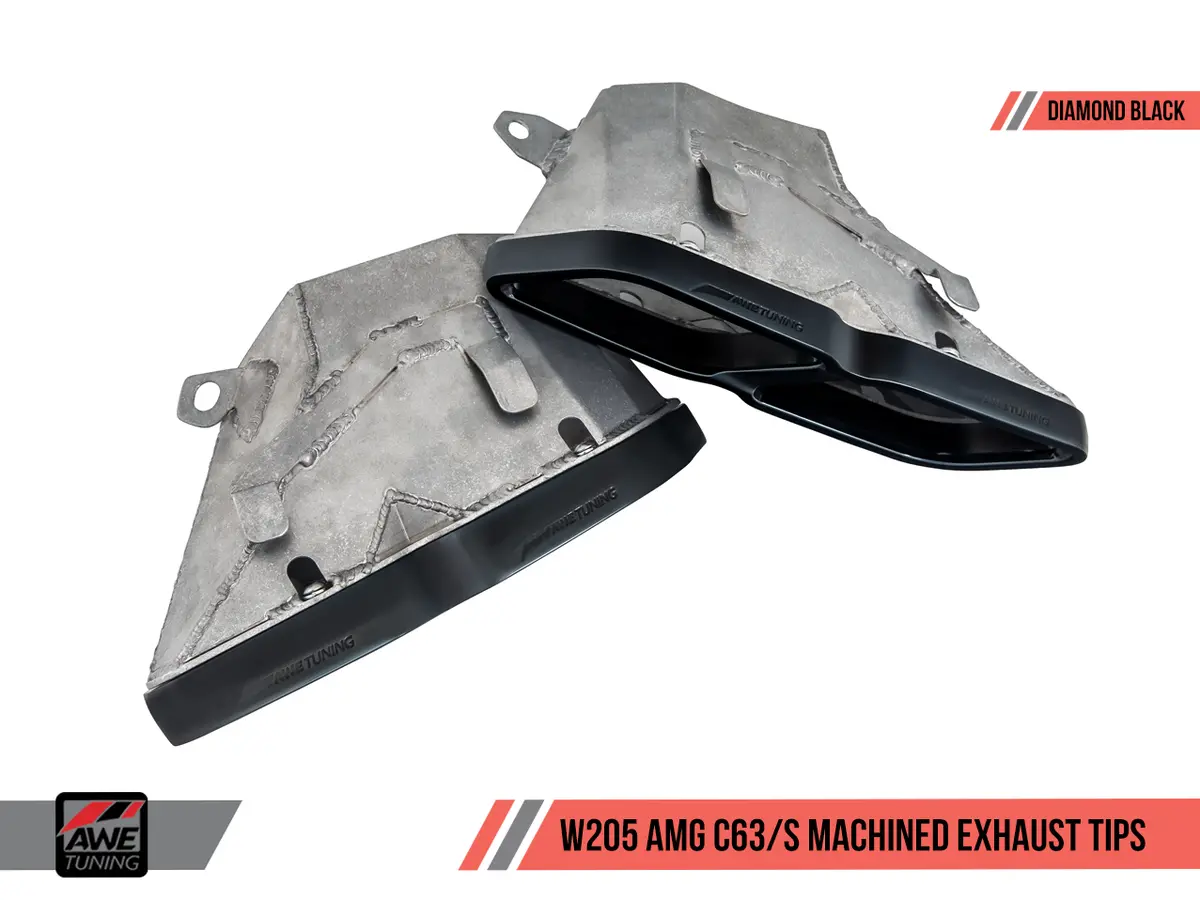 Awe: 2015-2020 Mercedes-Benz Amg C63 | C63s - Machined Exhaust Tips Diamond Black 1