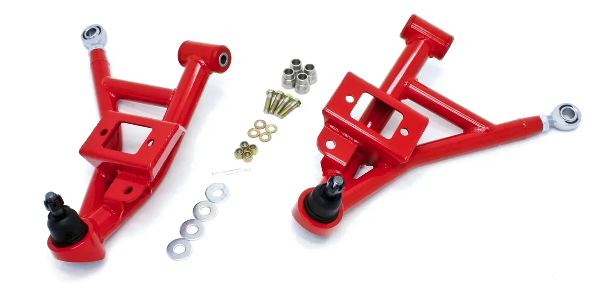 Bmr:  1993-2002 Gm F-Body Camaro/Firebird A-Arms, Lower, Dom, Adjustable, Poly/Rod End Combo (Red) 1