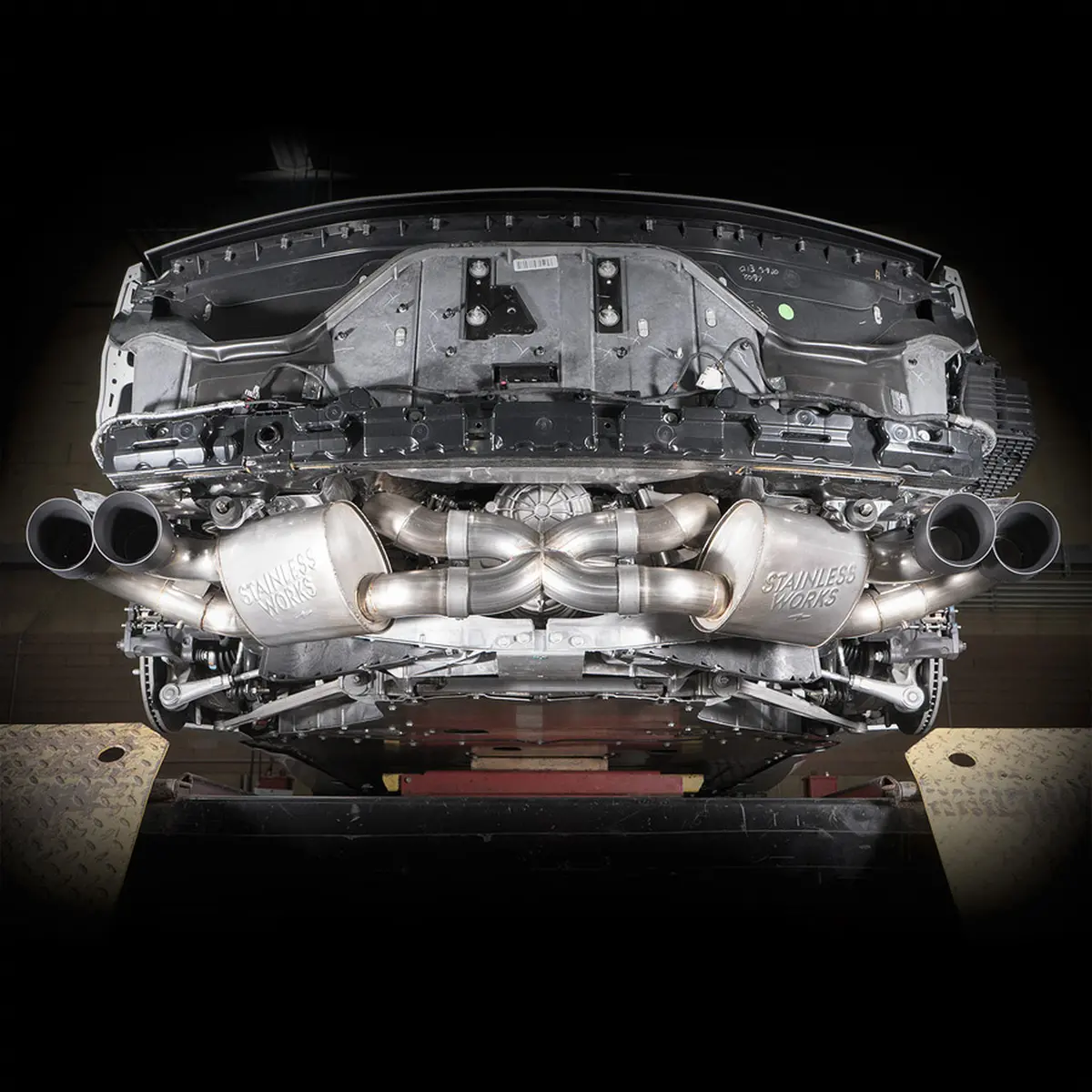 Stainless Works: 2020-21 Chevrolet Corvette C8 6.2L -- Legend Cat-Back Exhaust W/ Matte Black Tips 2