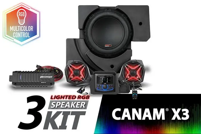 Canam X3 V-Spec 3-Speaker Plug-And-Play System 2017+ W/Jvc 1