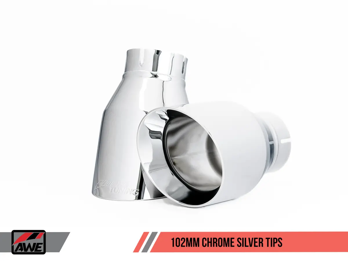 Awe: 2018-21 Audi A5 2.0L - Switchpath Exhaust Dual Outlet Chrome Silver Tips (Includes Dp & Swtchpath Remote) 2
