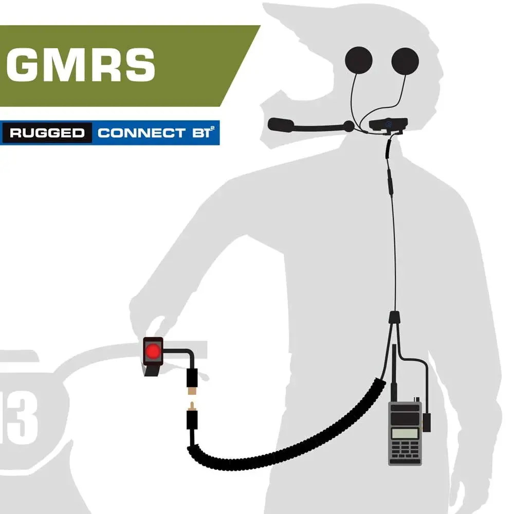 Connect Bt2 Moto Kit With Gmr2 Radio - Bluetooth Headset, Super Sport Harness, And Handlebar Push-To-Talk 1