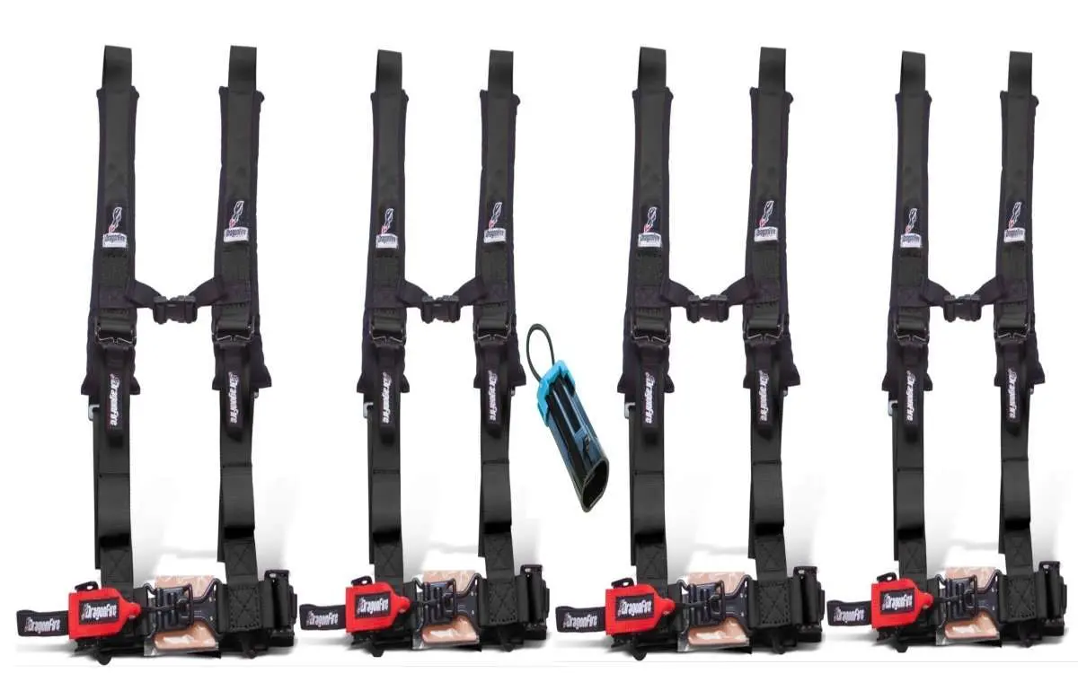 Dragonfire Racing 4-Point Harness 2" Set Of 4 With Free Override Plug 1