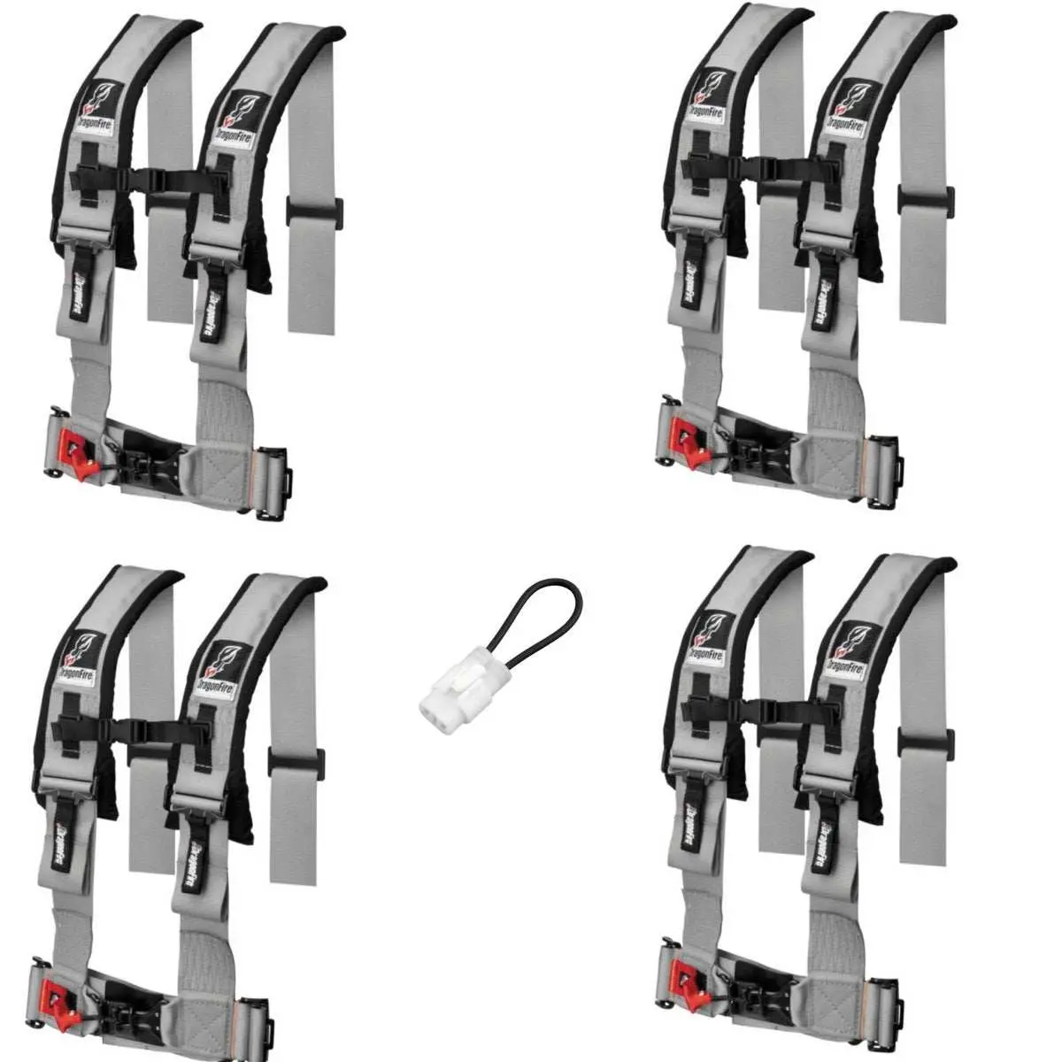 Dragonfire Racing 4-Point Harness 3" Set Of 4 With Free Override Plug **Special** 7