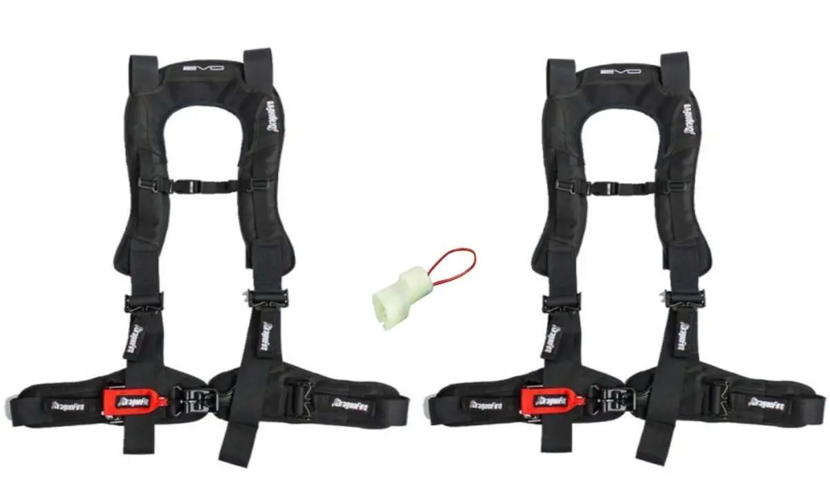 Dragonfire Racing 4-Point Harness 3" Set With Honda Pioneer Override Plug **Special** 5