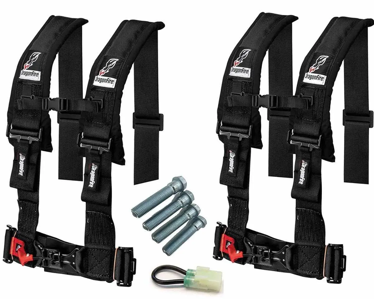 Dragonfire Racing 4-Point Harness 3" With Free Honda Talon Override Connector And Lap Bolts 1