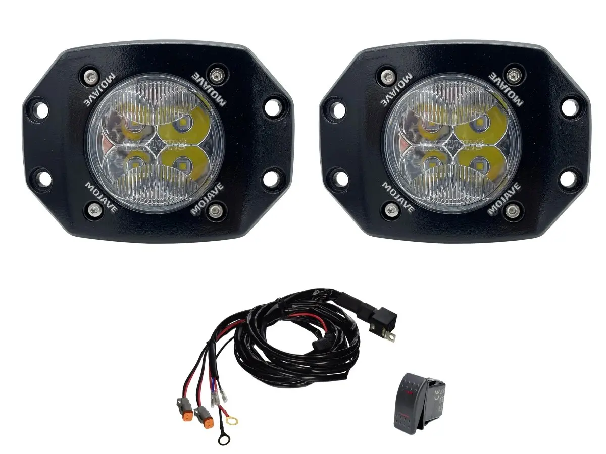 Dual Tlm 3" Flush Mount Kit W/ Harness | Tiger Lights 1