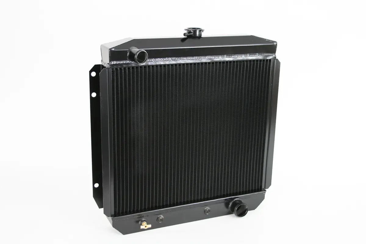 Dewitts: 1964-66 Mustang, Tl/Br, Df, Auto, Aluminum 2 Row 1" Tubes, Black 1
