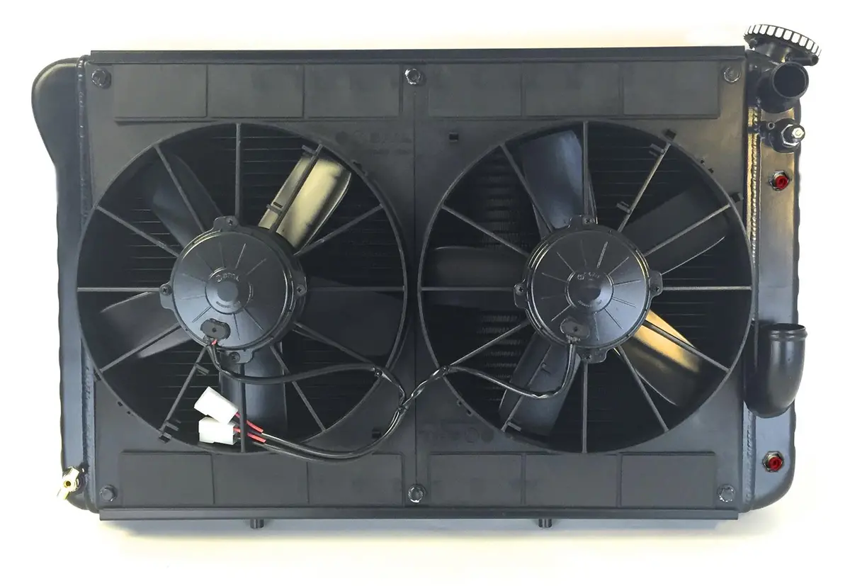 Dewitts: 1963-65 Corvette Mod. Cf Ls Radiator Combo Dual 11" Fans Black 1