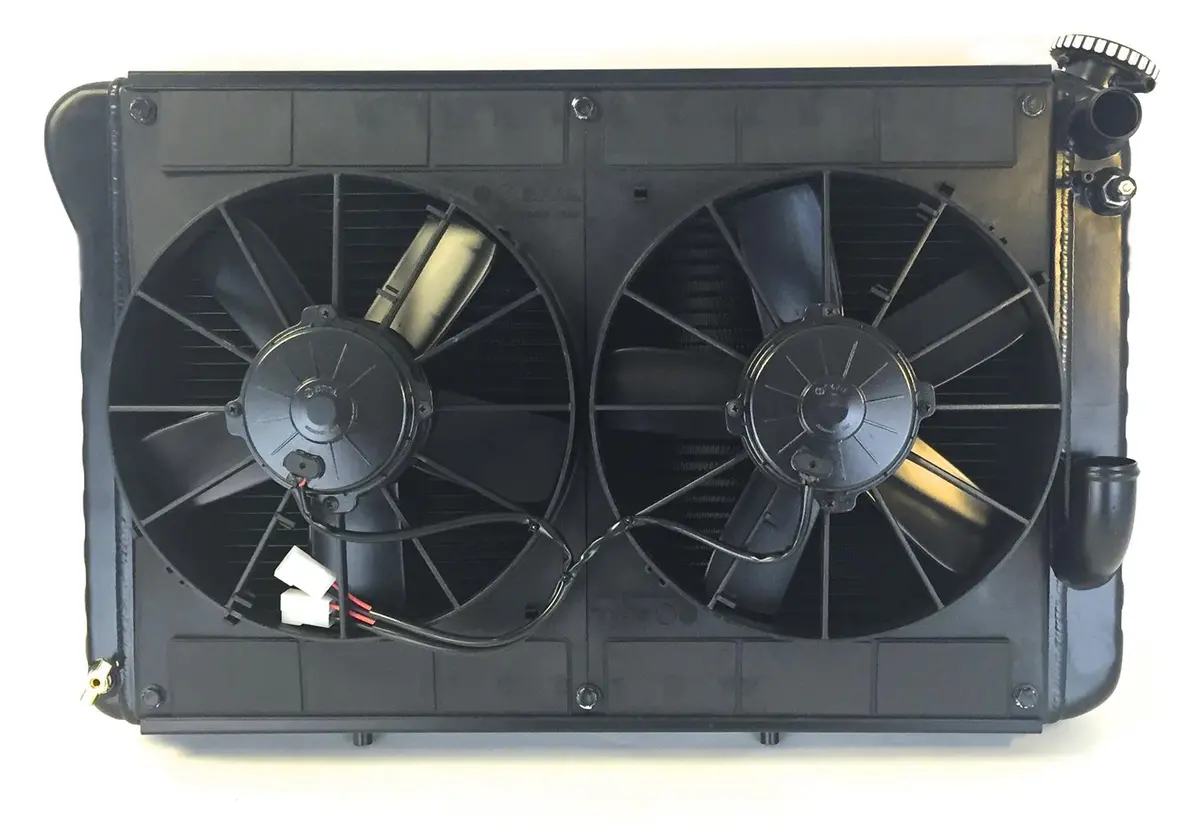 Dewitts: 1963-65 Corvette Mod. Cf Ls Radiator Combo Dual 11" Fans Black 1
