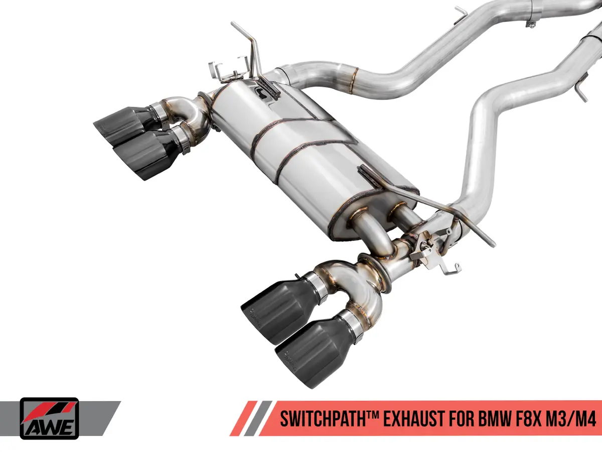 Awe: 2015-2018 Bmw M3 3.0T - Non Resonated Switchpath Exhaust Diamond Black Tips 102Mm 2